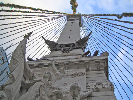 The statue (tree) from inside, looking up.