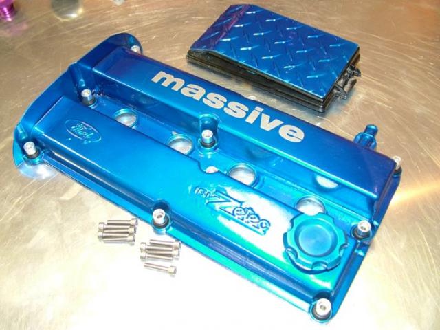 Blue Valve Cover and Fuse Box Lid