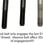 Massive Precision Fastener XL-LS Crank Bolt Engagement Comparison